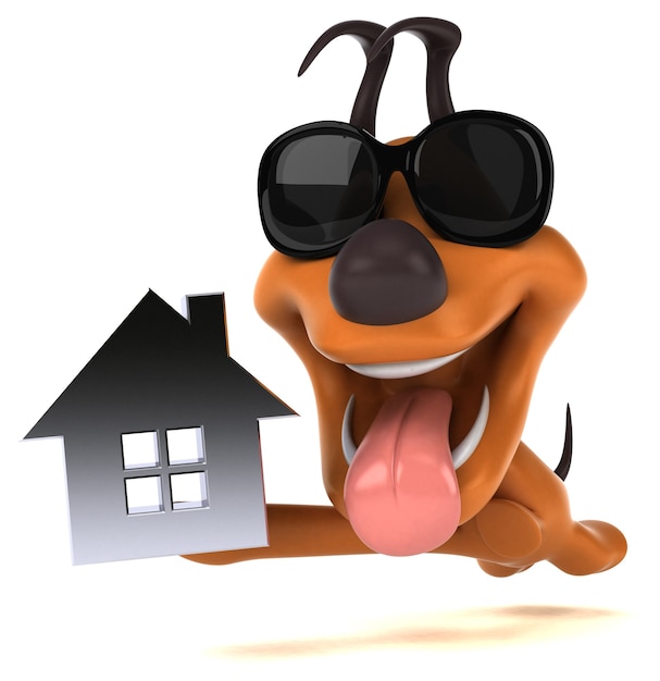 Funny dog 3D illustration