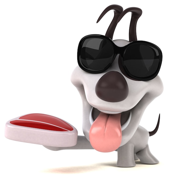 Funny dog 3D illustration