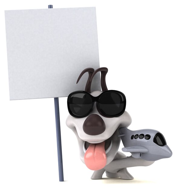 Funny dog 3D illustration