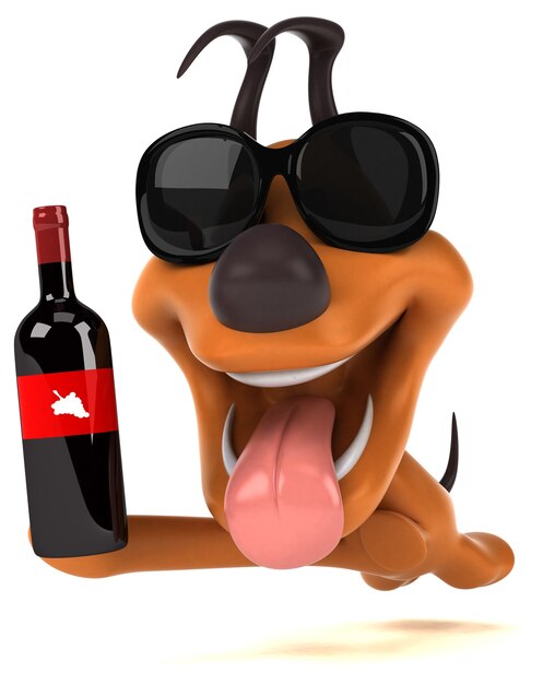 Funny dog 3D illustration