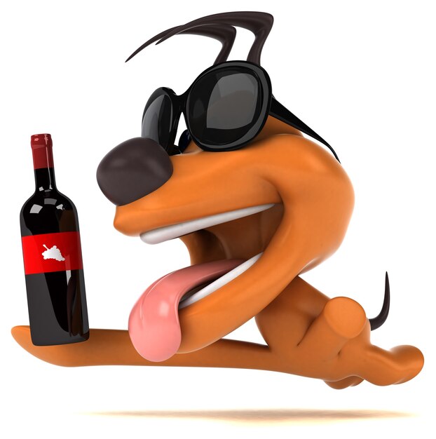 Funny dog 3D illustration