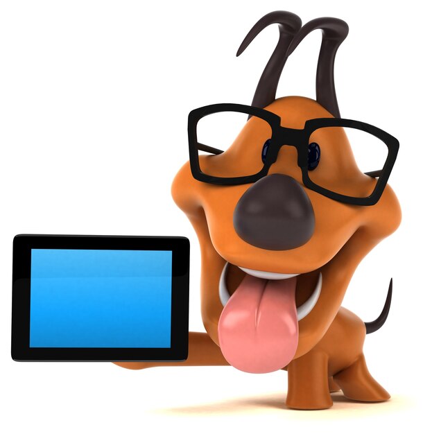 Funny dog 3D illustration