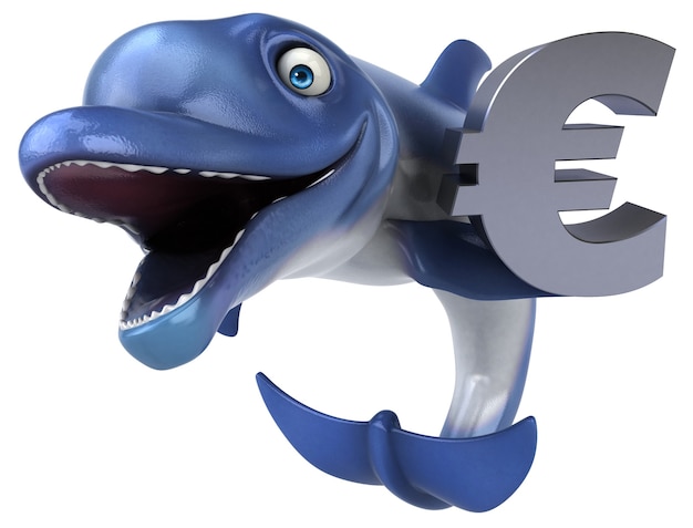 Funny dolphin 3D illustration