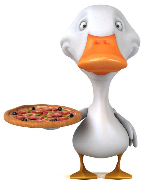 Funny duck 3D illustration