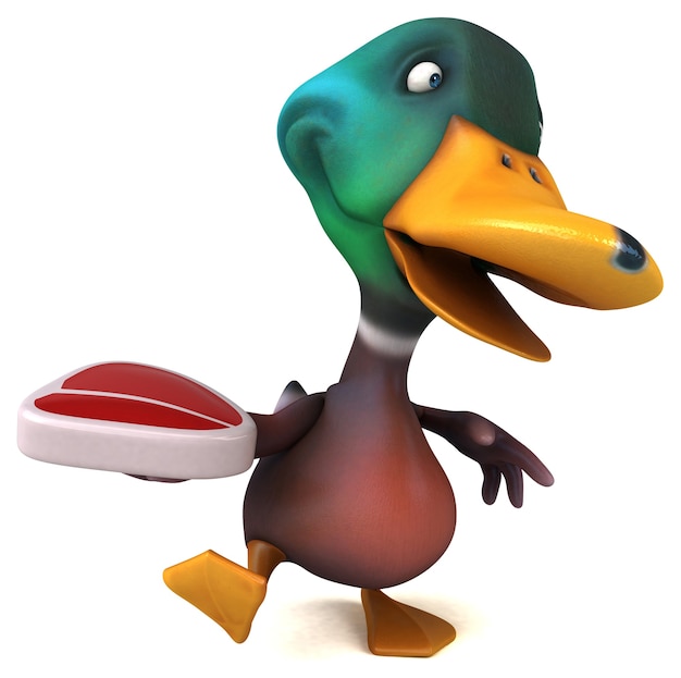 Funny duck 3D illustration