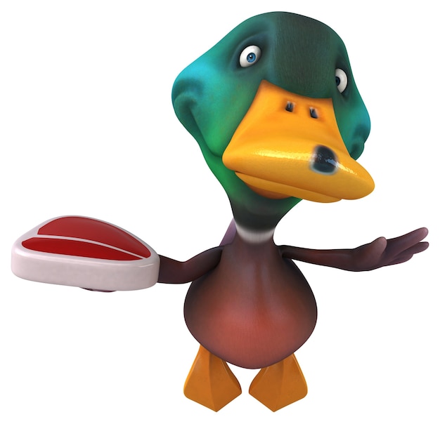 Funny duck 3D illustration