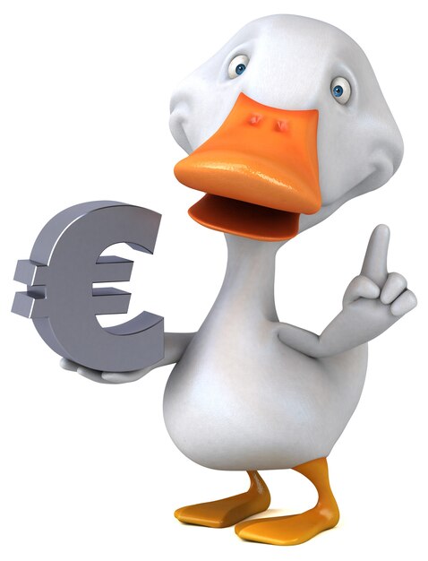 Funny duck 3D illustration