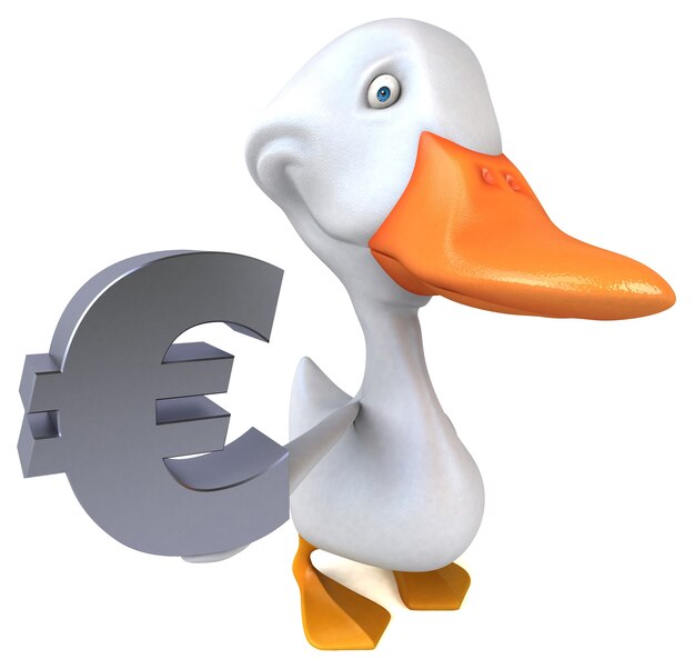 Funny duck 3D illustration