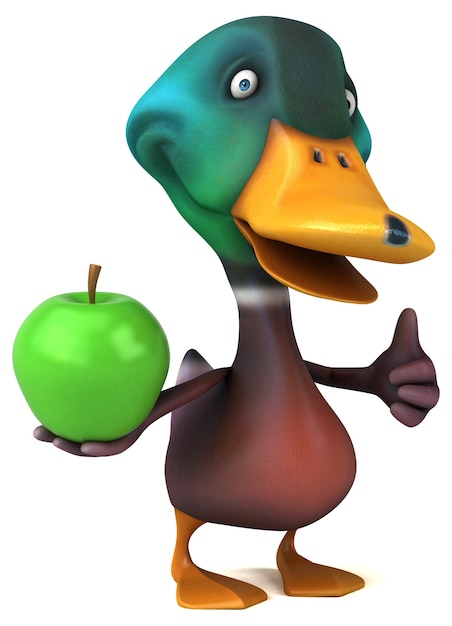 Funny duck 3D illustration