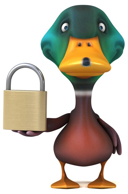 Funny duck 3D illustration