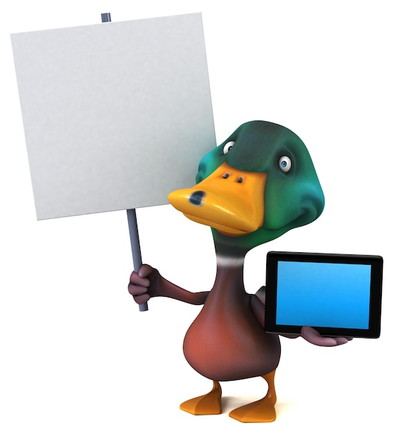 Funny duck 3D illustration