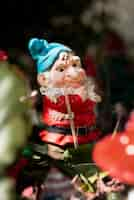 Free photo funny garden gnome outside