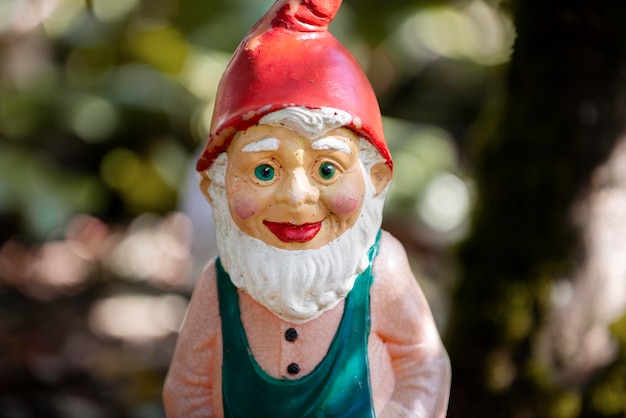Funny garden gnome outside