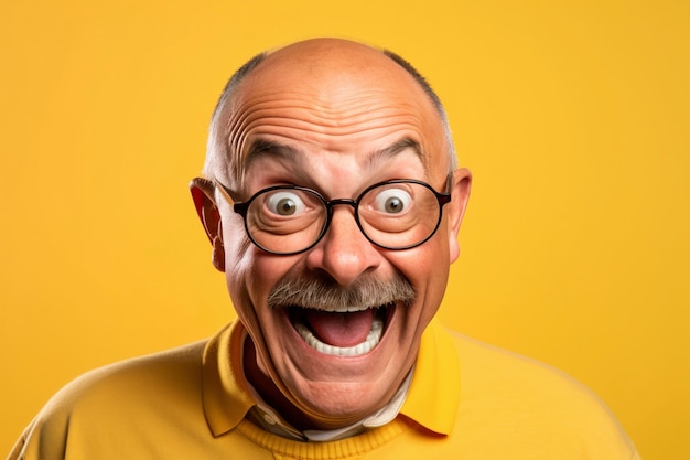 Free photo funny image with senior  man