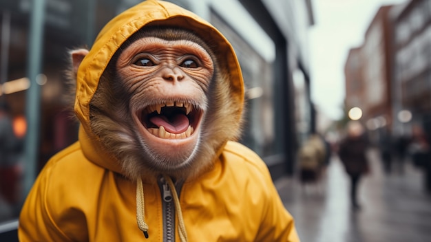 Free photo funny monkey outdoors