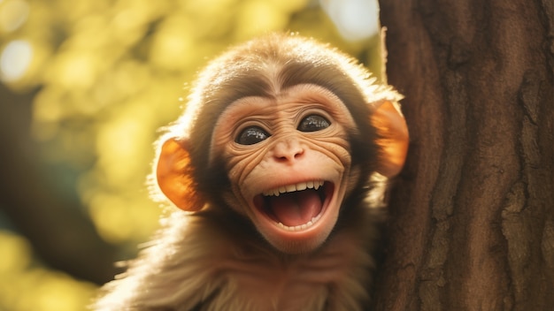 Funny monkey outdoors