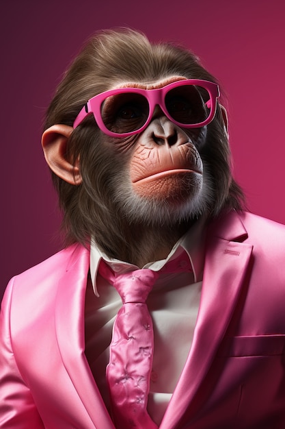Funny monkey wearing sunglasses
