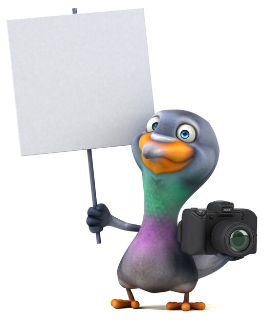 Funny pigeon 3D illustration