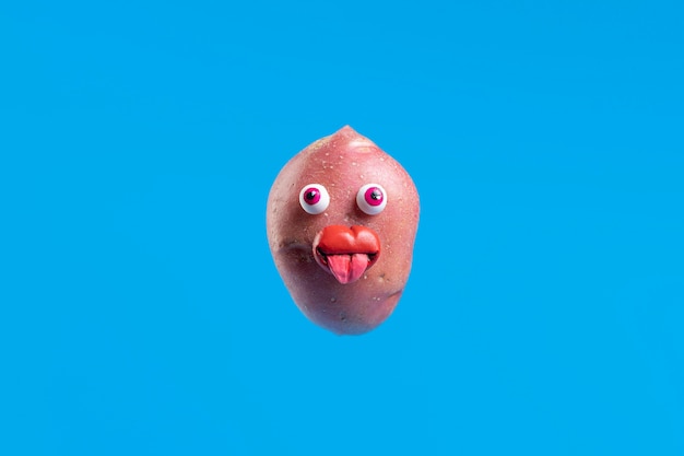 Free photo funny potato with face sticker