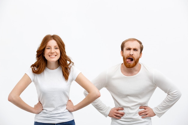 Free photo funny silly redhead brother and sister