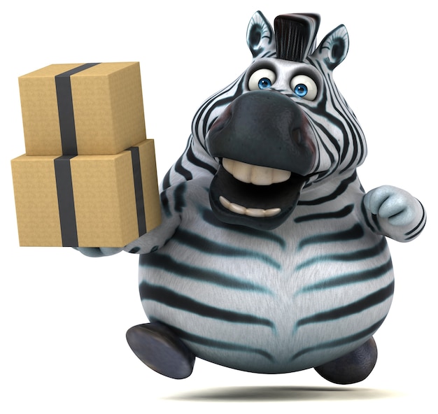 Funny zebra 3D illustration