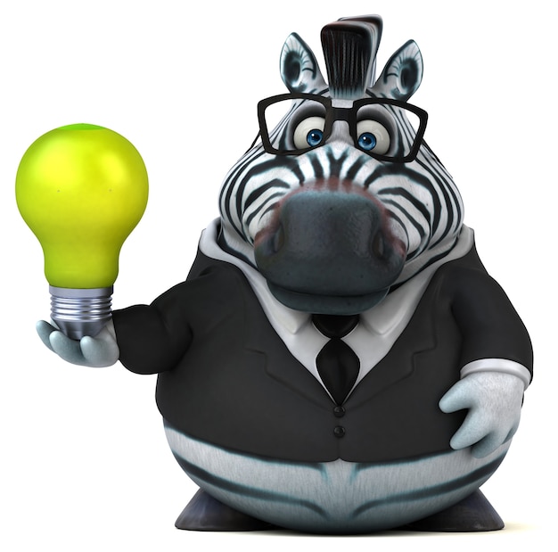 Funny zebra 3D illustration