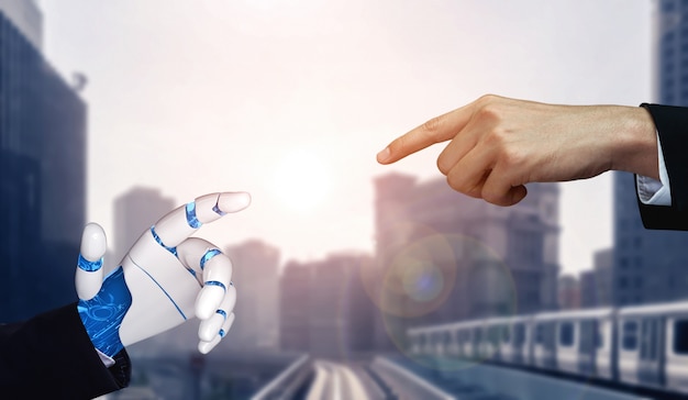 将来​の​人工​知能​ロボット​と​サイボーグ​。