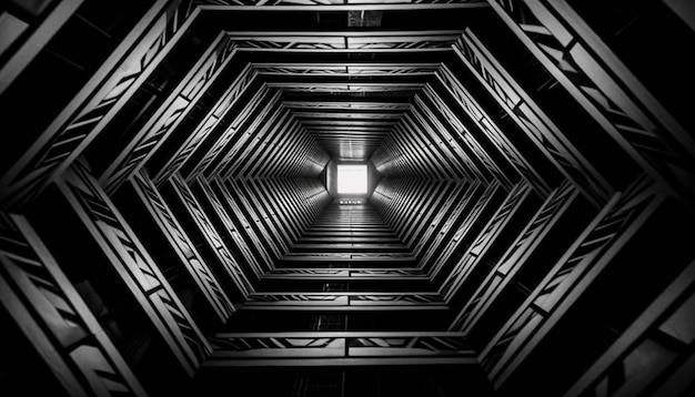 Free photo futuristic architecture in monochrome geometric shapes abound generated by ai