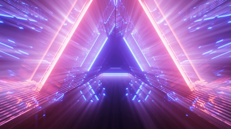 Free Photo futuristic background with colorful glowing abstract neon lights