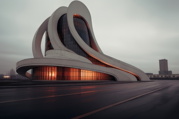 未来的なビジネスビル建築