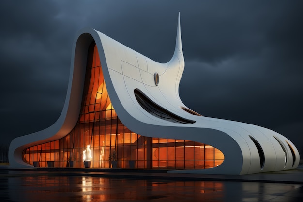 Futuristic business building architecture