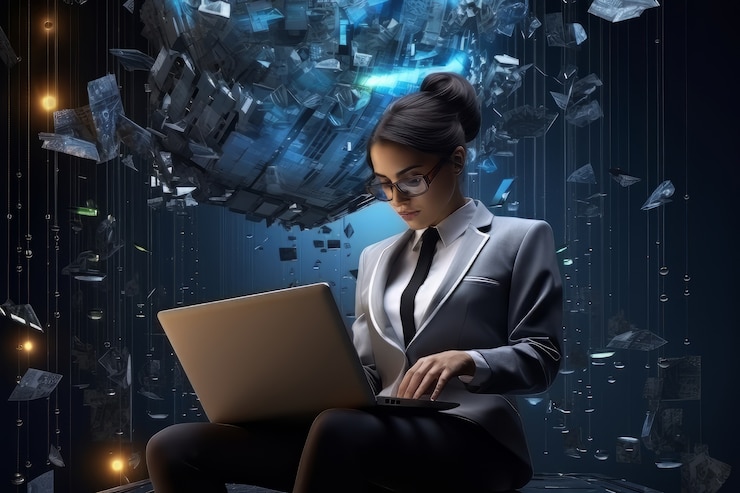 Free Photo futuristic business scene with ultra modern ambiance