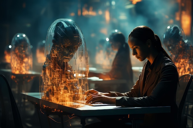 Futuristic business scene with ultra modern ambiance