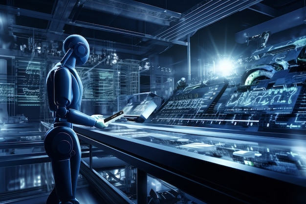 Futuristic business scene with ultra modern ambiance