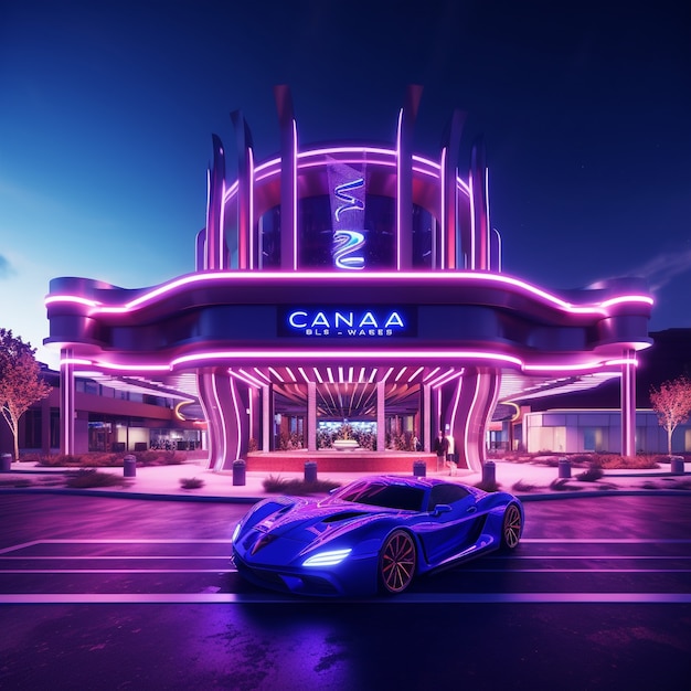 Free photo futuristic casino architecture
