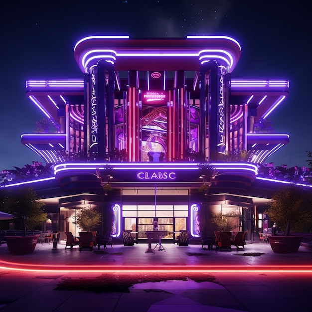 Free photo futuristic casino architecture