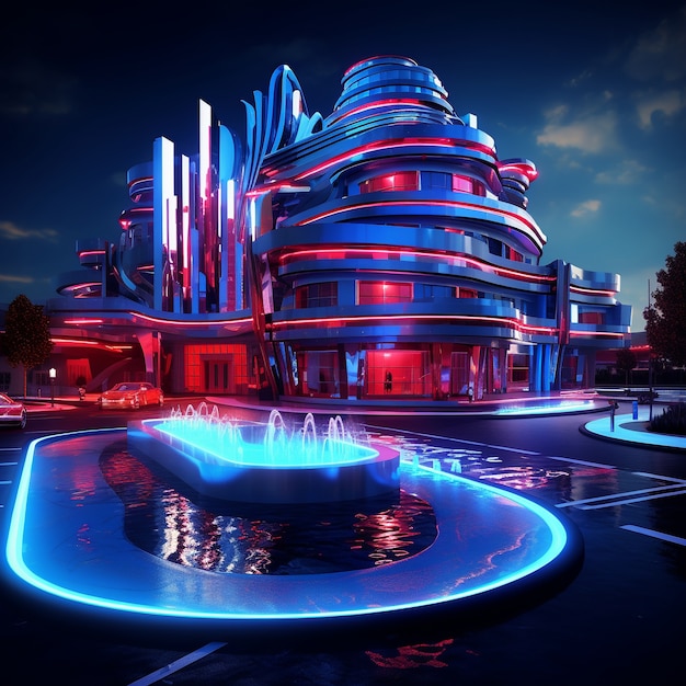 Free photo futuristic casino architecture