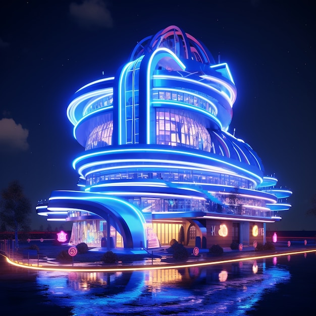 Free photo futuristic casino architecture