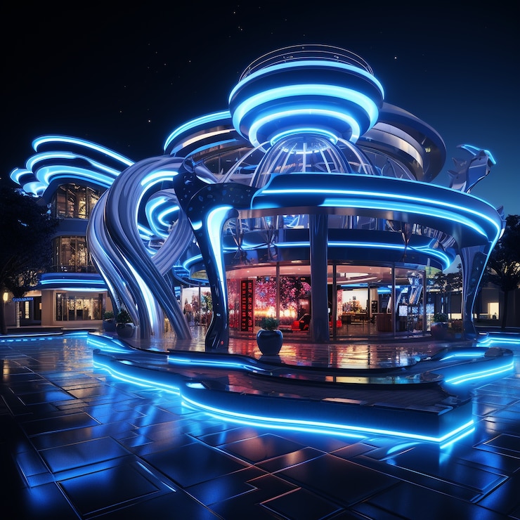 Free Photo futuristic casino architecture