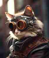 Free photo futuristic cat concept