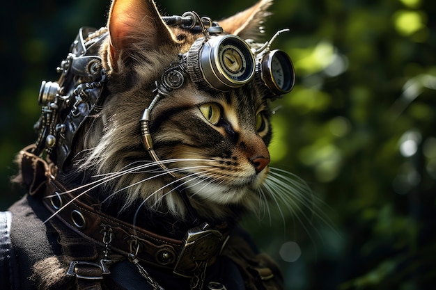 Free photo futuristic cat concept