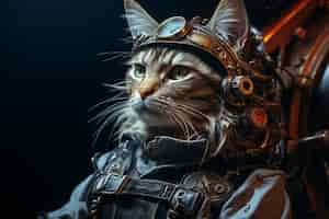 Free photo futuristic cat concept