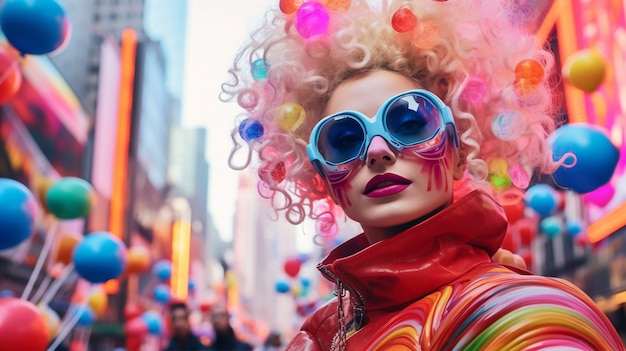 Foto gratuita personaggio futuristico in un ritratto di carnevale