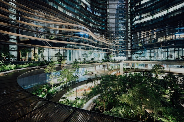 Futuristic cityspace at the night