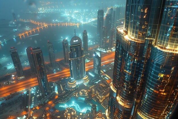 Free photo futuristic dubai landscape