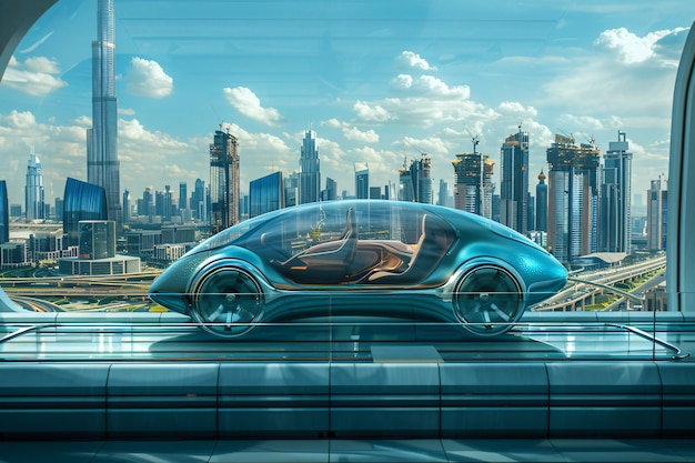 Foto gratuita esplorazione futuristica dell'evoluzione del paesaggio urbano di dubai
