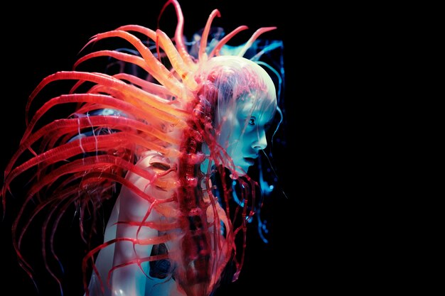 futuristic fantasy humanoid portrait