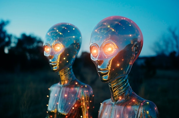 Foto gratuita ritratto umanoide di fantasia futuristica