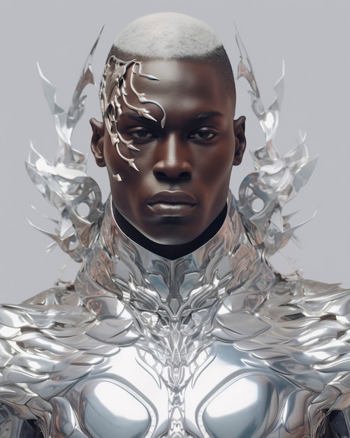 Futuristic fantasy portrait with costume