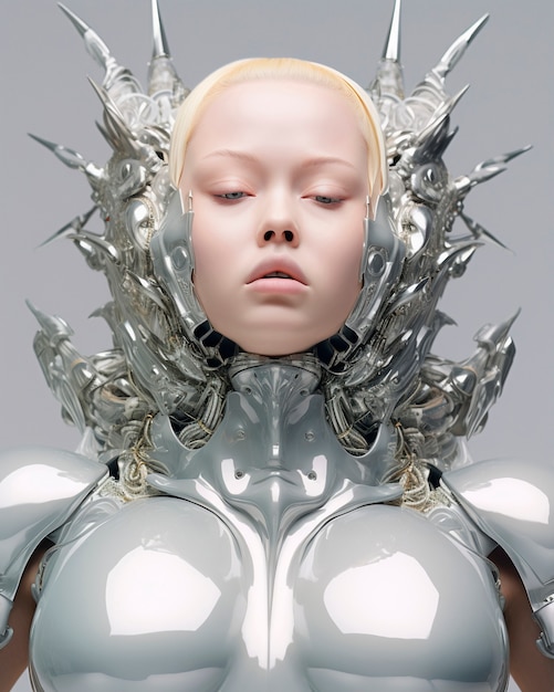 Free photo futuristic fantasy portrait with costume